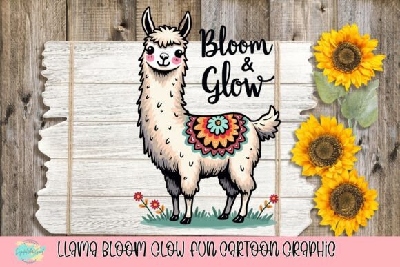 Bring Joy to Your Brand with the Llama Bloom Glow Graphic