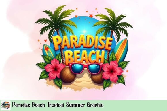Capture Summer Vibes with the Paradise Beach Graphic