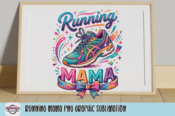 Celebrate Active Motherhood: The Running Mama PNG Graphic