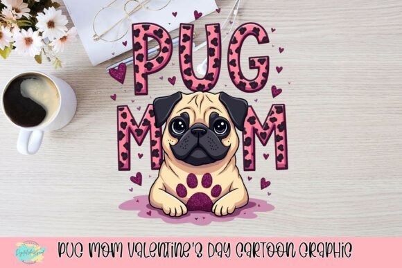 Celebrate Pug Love: The Ultimate Valentine's Day Cartoon Graphic