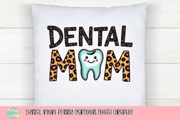 Dental Mom Funny Cartoon Tooth Graphic: A Playful Brand Asset