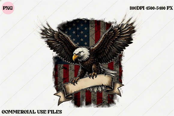 Eagle American Flag Banner Graphic: A Bold Statement for Your Creations