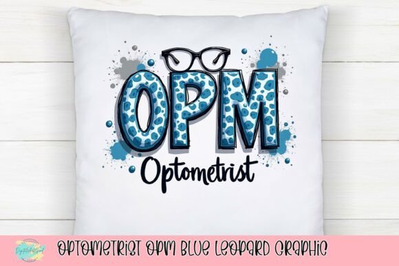 Eye-Catching Optometrist OPM Blue Leopard Graphic for Pros