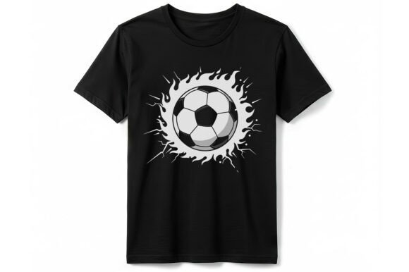 Flaming Soccer Ball Graphic T-Shirt: Ignite Your Design Game