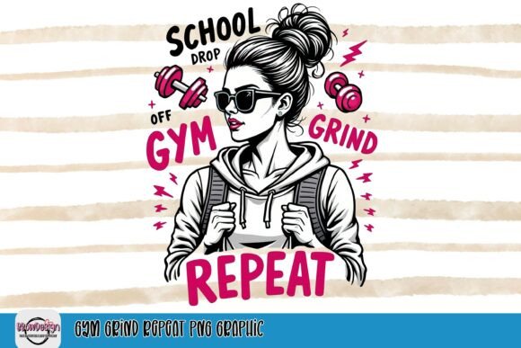 Gym Grind Repeat PNG: Fuel Your Fitness Designs
