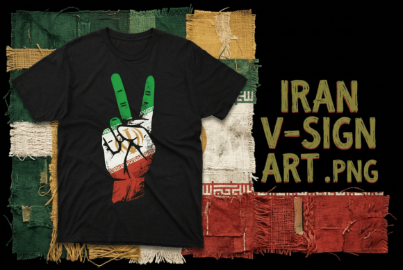 Iran Flag Hand Victory V Sign Graphic: A Symbol of Pride