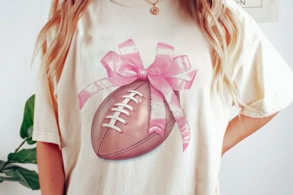 Pink Football Bow Graphic Gift Png: A Designer's Playful Asset