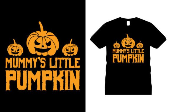 Spooky Season Style: The Mummy's Little Pumpkin Halloween Graphic T-shirt